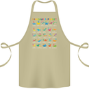 Dinosaur Alphabet T-Rex Funny Cotton Apron 100% Organic Khaki