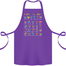 Dinosaur Alphabet T-Rex Funny Cotton Apron 100% Organic Purple
