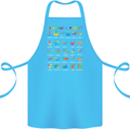 Dinosaur Alphabet T-Rex Funny Cotton Apron 100% Organic Turquoise