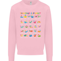 Dinosaur Alphabet T-Rex Funny Kids Sweatshirt Jumper Light Pink