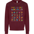 Dinosaur Alphabet T-Rex Funny Kids Sweatshirt Jumper Maroon
