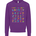 Dinosaur Alphabet T-Rex Funny Kids Sweatshirt Jumper Purple