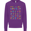 Dinosaur Alphabet T-Rex Funny Kids Sweatshirt Jumper Purple