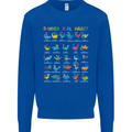 Dinosaur Alphabet T-Rex Funny Kids Sweatshirt Jumper Royal Blue