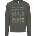 Dinosaur Alphabet T-Rex Funny Kids Sweatshirt Jumper Storm Grey