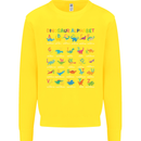 Dinosaur Alphabet T-Rex Funny Kids Sweatshirt Jumper Yellow