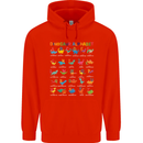 Dinosaur Alphabet T-Rex Funny Mens 80% Cotton Hoodie Bright Red