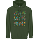 Dinosaur Alphabet T-Rex Funny Mens 80% Cotton Hoodie Forest Green