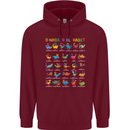 Dinosaur Alphabet T-Rex Funny Mens 80% Cotton Hoodie Maroon