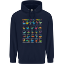 Dinosaur Alphabet T-Rex Funny Mens 80% Cotton Hoodie Navy Blue