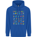 Dinosaur Alphabet T-Rex Funny Mens 80% Cotton Hoodie Royal Blue