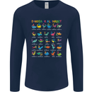 Dinosaur Alphabet T-Rex Funny Mens Long Sleeve T-Shirt Navy Blue