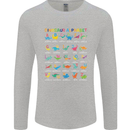 Dinosaur Alphabet T-Rex Funny Mens Long Sleeve T-Shirt Sports Grey