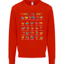 Dinosaur Alphabet T-Rex Funny Mens Sweatshirt Jumper Bright Red
