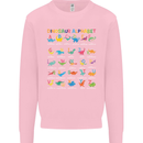 Dinosaur Alphabet T-Rex Funny Mens Sweatshirt Jumper Light Pink