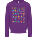 Dinosaur Alphabet T-Rex Funny Mens Sweatshirt Jumper Purple