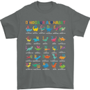 Dinosaur Alphabet T-Rex Funny Mens T-Shirt Cotton Gildan Charcoal