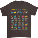 Dinosaur Alphabet T-Rex Funny Mens T-Shirt Cotton Gildan Dark Chocolate