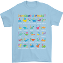 Dinosaur Alphabet T-Rex Funny Mens T-Shirt Cotton Gildan Light Blue