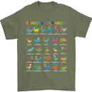 Dinosaur Alphabet T-Rex Funny Mens T-Shirt Cotton Gildan Military Green