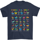 Dinosaur Alphabet T-Rex Funny Mens T-Shirt Cotton Gildan Navy Blue