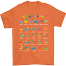 Dinosaur Alphabet T-Rex Funny Mens T-Shirt Cotton Gildan Orange