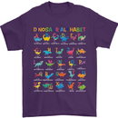 Dinosaur Alphabet T-Rex Funny Mens T-Shirt Cotton Gildan Purple