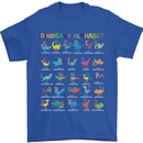 Dinosaur Alphabet T-Rex Funny Mens T-Shirt Cotton Gildan Royal Blue
