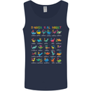 Dinosaur Alphabet T-Rex Funny Mens Vest Tank Top Navy Blue