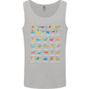 Dinosaur Alphabet T-Rex Funny Mens Vest Tank Top Sports Grey