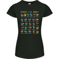 Dinosaur Alphabet T-Rex Funny Womens Petite Cut T-Shirt Black