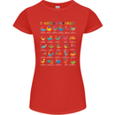 Dinosaur Alphabet T-Rex Funny Womens Petite Cut T-Shirt Red