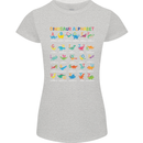 Dinosaur Alphabet T-Rex Funny Womens Petite Cut T-Shirt Sports Grey