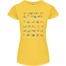 Dinosaur Alphabet T-Rex Funny Womens Petite Cut T-Shirt Yellow