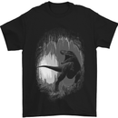 Dinosaur Cave T-Rex Mens T-Shirt Cotton Gildan Black