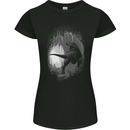 Dinosaur Cave T-Rex Womens Petite Cut T-Shirt Black