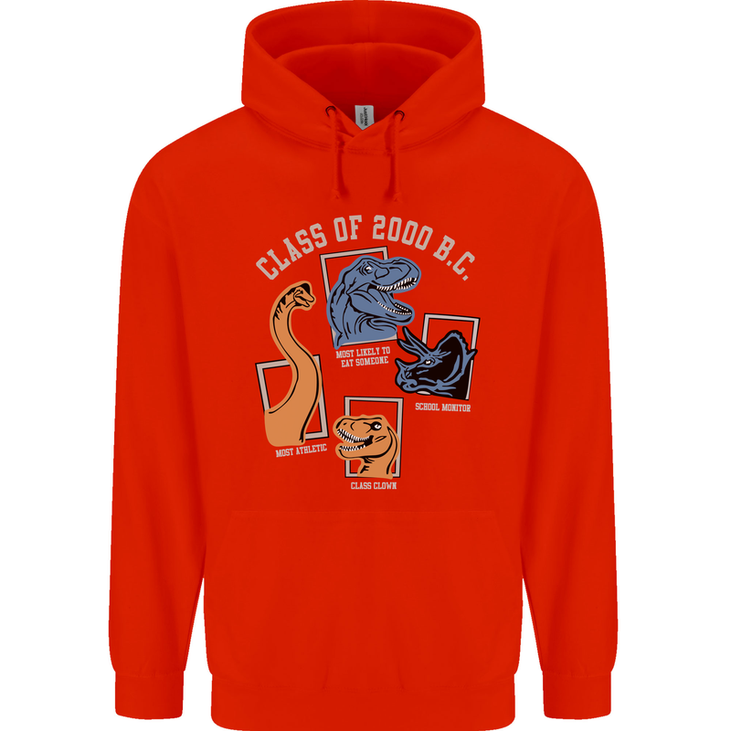 Dinosaur Class of 2000 BC Funny T-Rex Childrens Kids Hoodie Bright Red