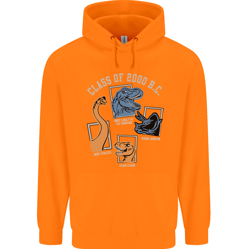 Dinosaur Class of 2000 BC Funny T-Rex Childrens Kids Hoodie Orange