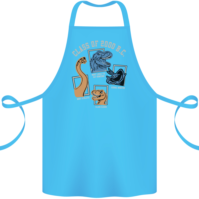 Dinosaur Class of 2000 BC Funny T-Rex Cotton Apron 100% Organic Turquoise