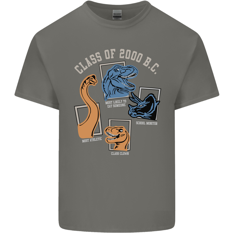 Dinosaur Class of 2000 BC Funny T-Rex Mens Cotton T-Shirt Tee Top Charcoal