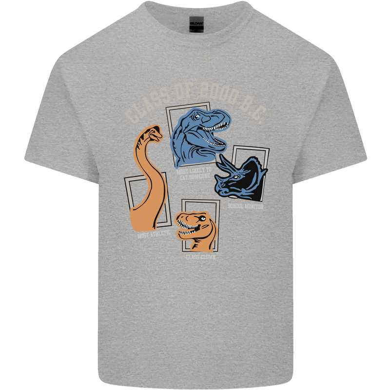 Dinosaur Class of 2000 BC Funny T-Rex Mens Cotton T-Shirt Tee Top Sports Grey