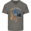 Dinosaur Class of 2000 BC Funny T-Rex Mens V-Neck Cotton T-Shirt Charcoal