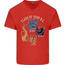 Dinosaur Class of 2000 BC Funny T-Rex Mens V-Neck Cotton T-Shirt Red