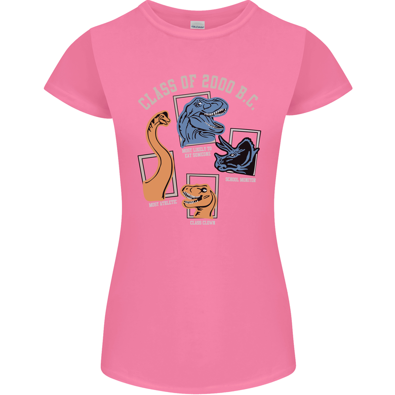 Dinosaur Class of 2000 BC Funny T-Rex Womens Petite Cut T-Shirt Azalea