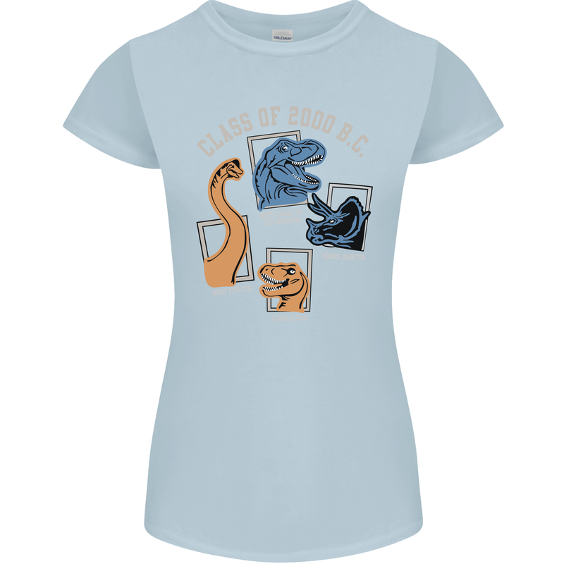Dinosaur Class of 2000 BC Funny T-Rex Womens Petite Cut T-Shirt Light Blue