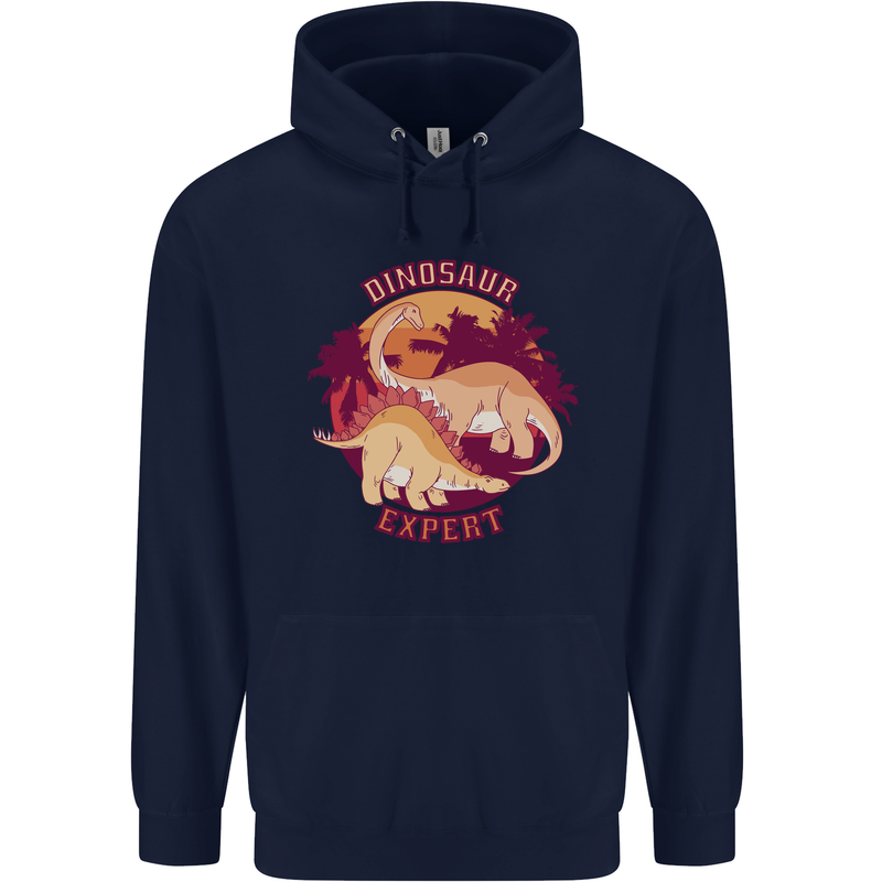 Dinosaur Expert Childrens Kids Hoodie Navy Blue