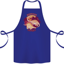 Dinosaur Expert Cotton Apron 100% Organic Royal Blue