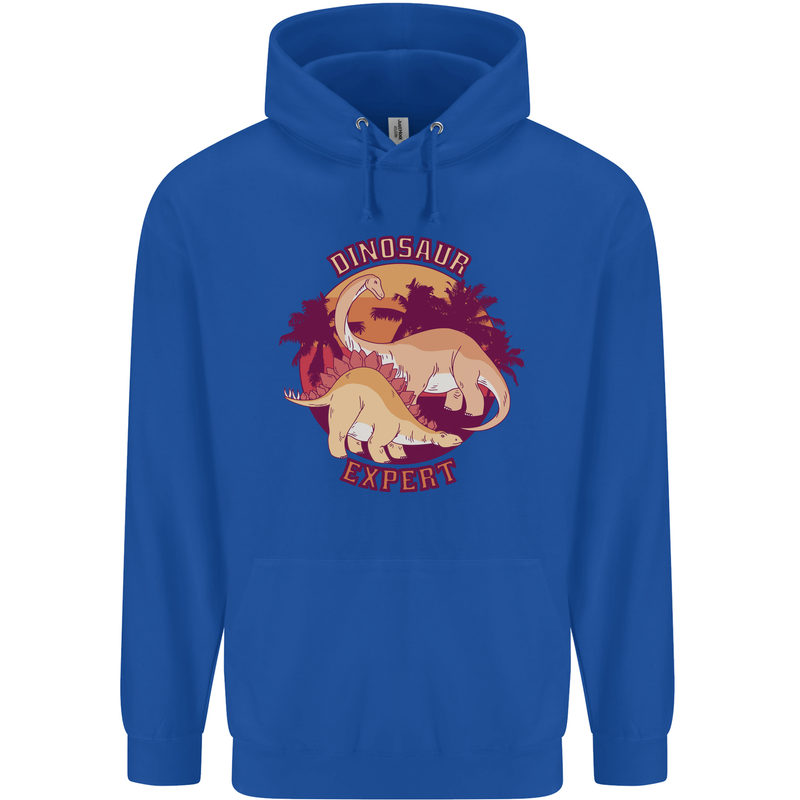 Dinosaur Expert Mens 80% Cotton Hoodie Royal Blue