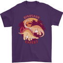 Dinosaur Expert Mens T-Shirt 100% Cotton Purple