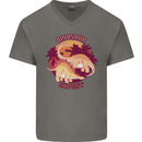 Dinosaur Expert Mens V-Neck Cotton T-Shirt Charcoal